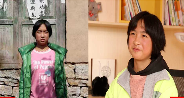 在得到社會(huì)資助后，山村女孩有了走出大山的